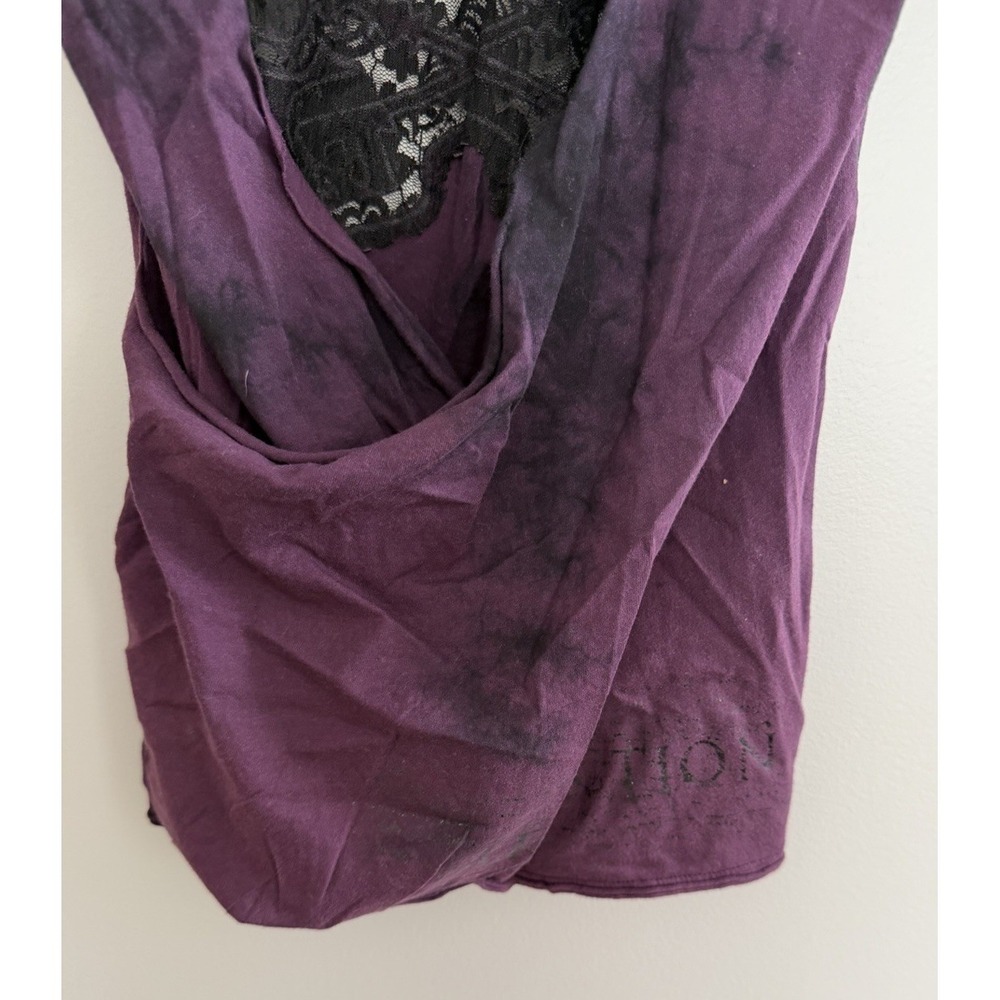 Affliction Belvedere Tie-Dye Shirt Open Back‎ Y2K Grung Purple Womens Size Small - Picture 6 of 10